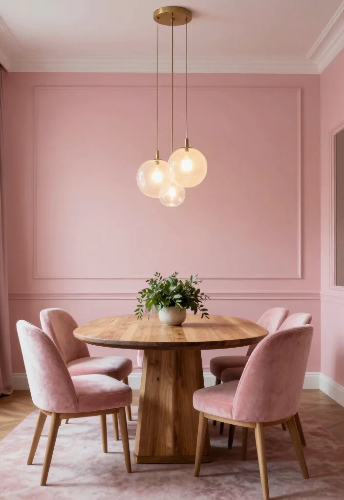 12 Dining Room Color Ideas for Warm Balanced Interiors 39 12 Dining Room Color Ideas for Warm Balanced Interiors 9. Dusty Pink 0