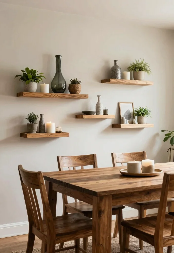 12 Dining Room Shelving Ideas for Storage and Display 10. Wall Mounted Wooden Trays 0