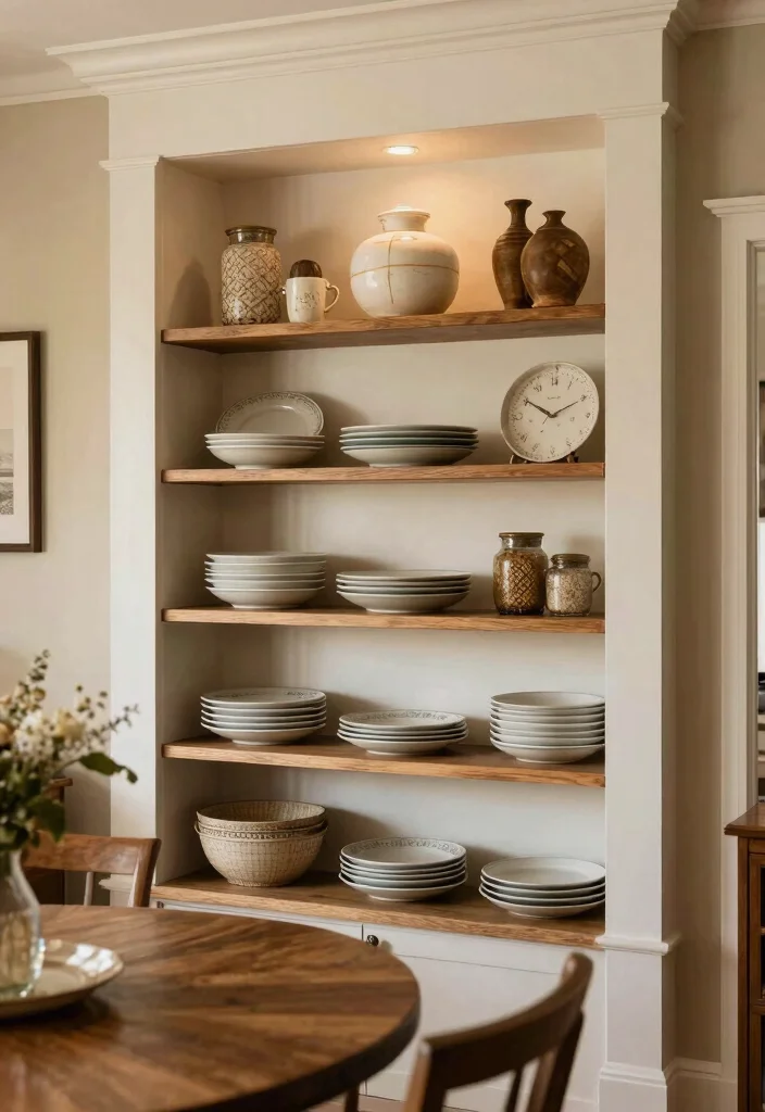 12 Dining Room Shelving Ideas for Storage and Display 5. Built In Shelving Nooks 0
