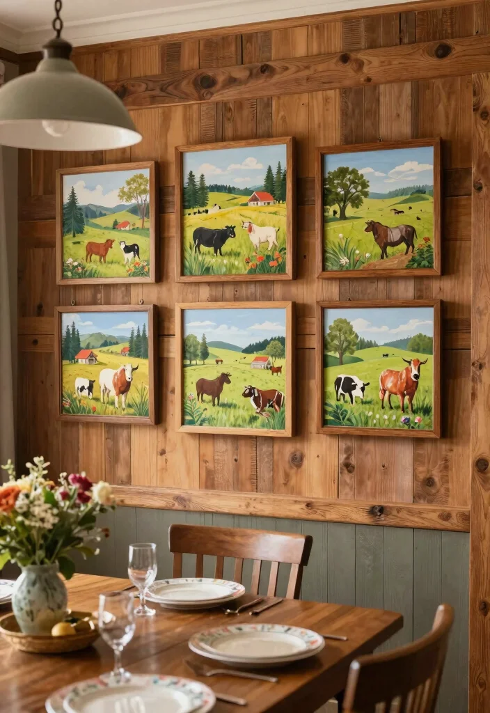 12 Dining Room Wall Art Ideas for Visual Interest 5. Farm Themed Artworks 0