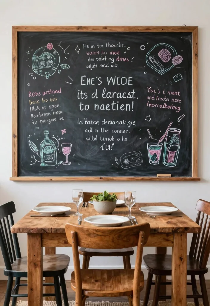 12 Dining Room Wall Art Ideas for Visual Interest 6. Chalkboard Walls 0