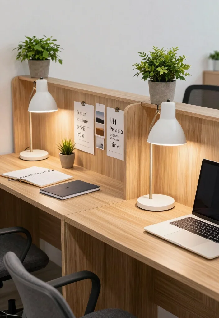 12 Double Desk Ideas for Shared Workspaces at Home 13 12 Double Desk Ideas for Shared Workspaces at Home 3. Shared Desk with Dividers 0