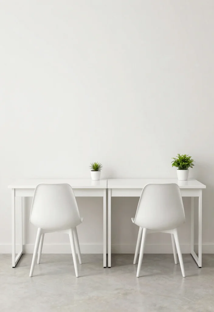 12 Double Desk Ideas for Shared Workspaces at Home 15 12 Double Desk Ideas for Shared Workspaces at Home 5. Minimalist Double Desk 0