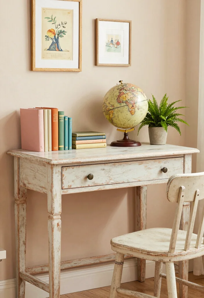 12 Eco Friendly Homeschool Desk Ideas for Organized Learning Stations 1. Repurposed Vintage Furniture 0