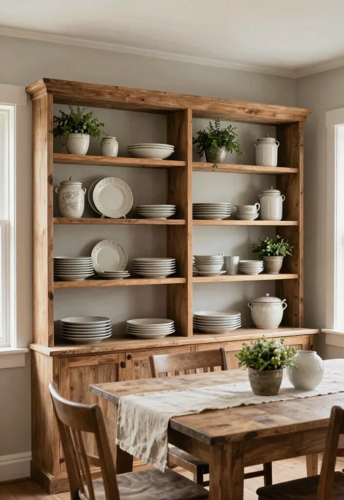 12 Farmhouse Dining Room Ideas with Warm Rustic Charm 4 12 Farmhouse Dining Room Ideas with Warm Rustic Charm 4. Open Shelving 0