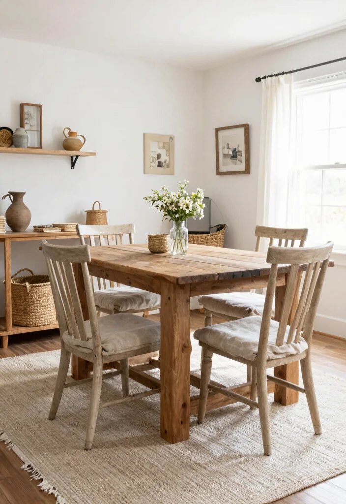 12 Farmhouse Dining Room Ideas with Warm Rustic Charm 15 12 Farmhouse Dining Room Ideas with Warm Rustic Charm 5. Neutral Color Palettes 0