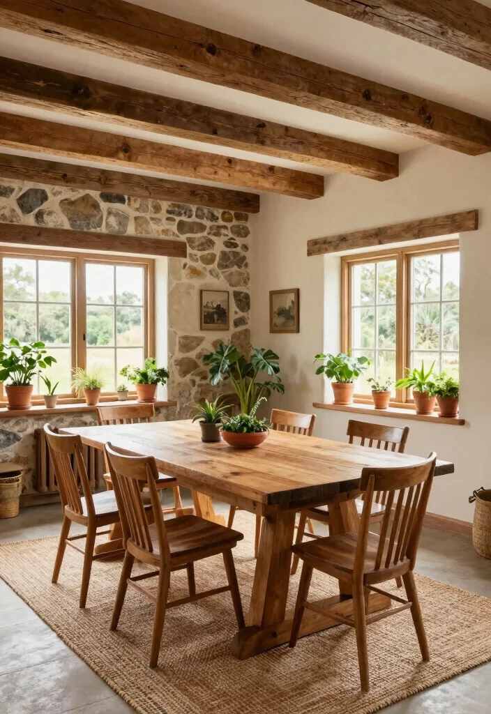 12 Farmhouse Dining Room Ideas with Warm Rustic Charm 38 12 Farmhouse Dining Room Ideas with Warm Rustic Charm 8. Natural Elements 0