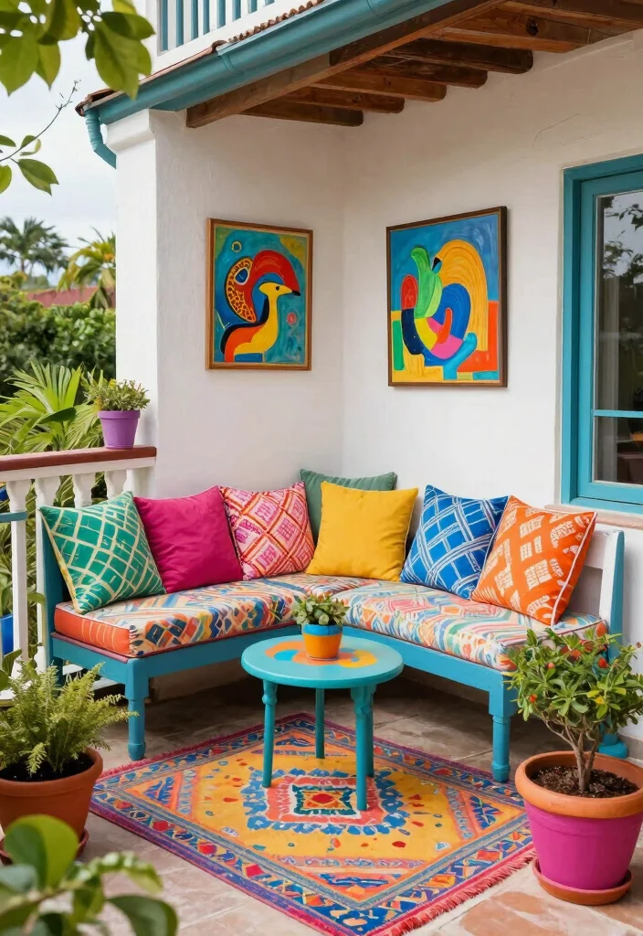 12 First Floor Balcony Ideas for Privacy and Style 10. Colorful Accents 0