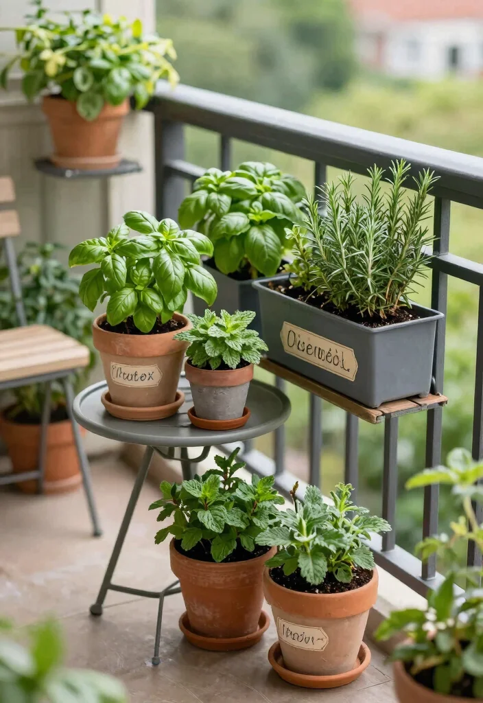 12 First Floor Balcony Ideas for Privacy and Style 7. Mini Herb Garden 0