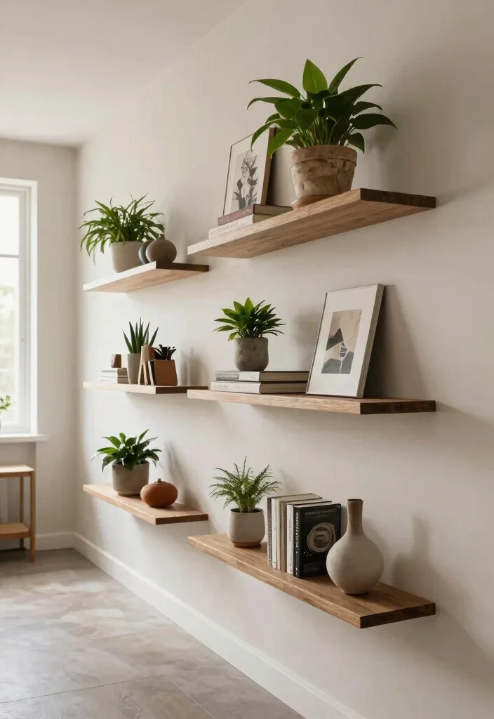 12 Flat Hallway Ideas for Apartments and Small Homes 13 12 Flat Hallway Ideas for Apartments and Small Homes 3. Functional Floating Shelves 0