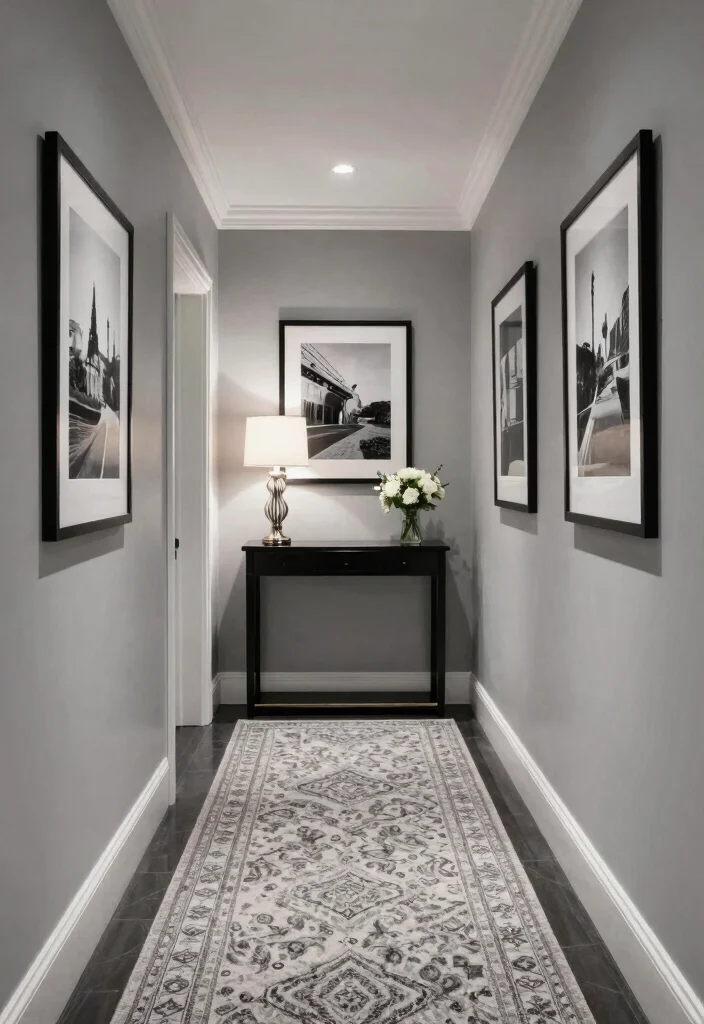 12 Hallway Color Ideas That Instantly Refresh the Space 2 12 Hallway Color Ideas That Instantly Refresh the Space 2. Soft Grey for Elegance 0