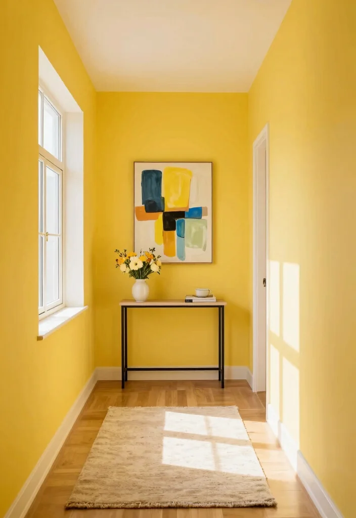12 Hallway Color Ideas That Instantly Refresh the Space 26 12 Hallway Color Ideas That Instantly Refresh the Space 6. Sunny Yellow for a Joyful Vibe 0
