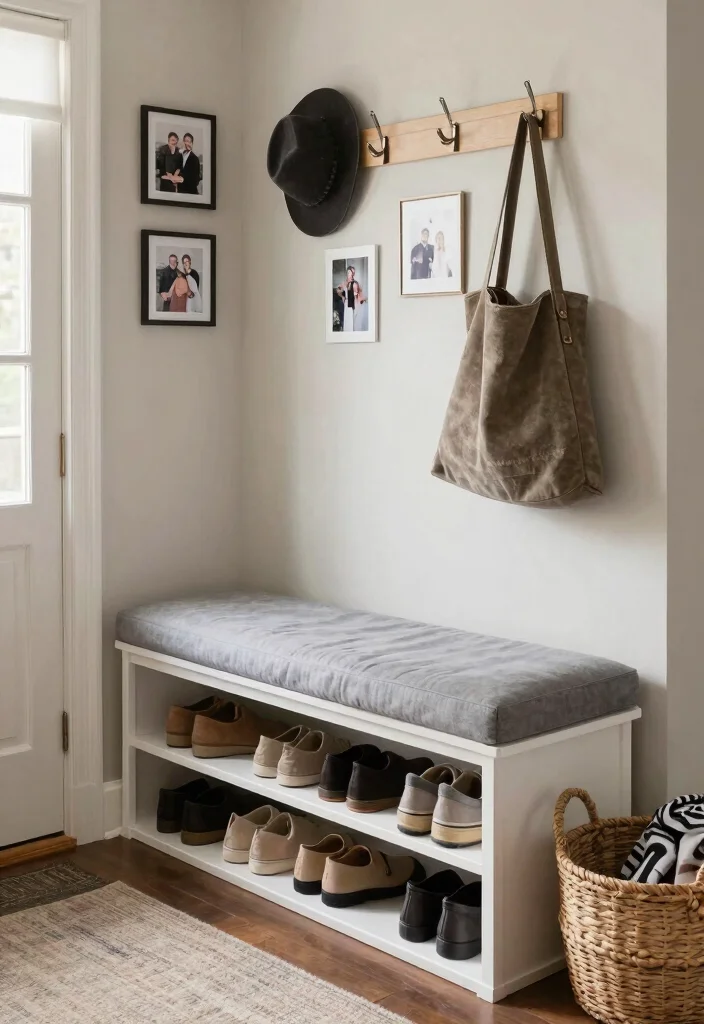12 Hallway Furniture Ideas for Storage Without Clutter 1. Multi Functional Entryway Bench 0