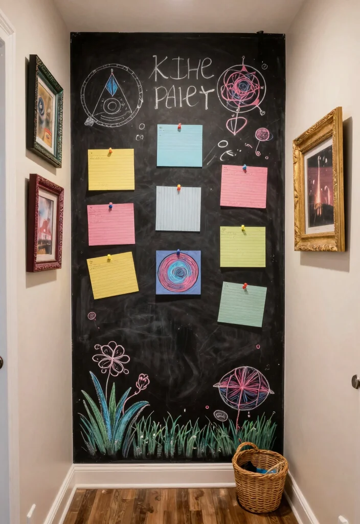 12 Hallway Niche Ideas for Decor and Storage 11. Chalkboard Wall 0