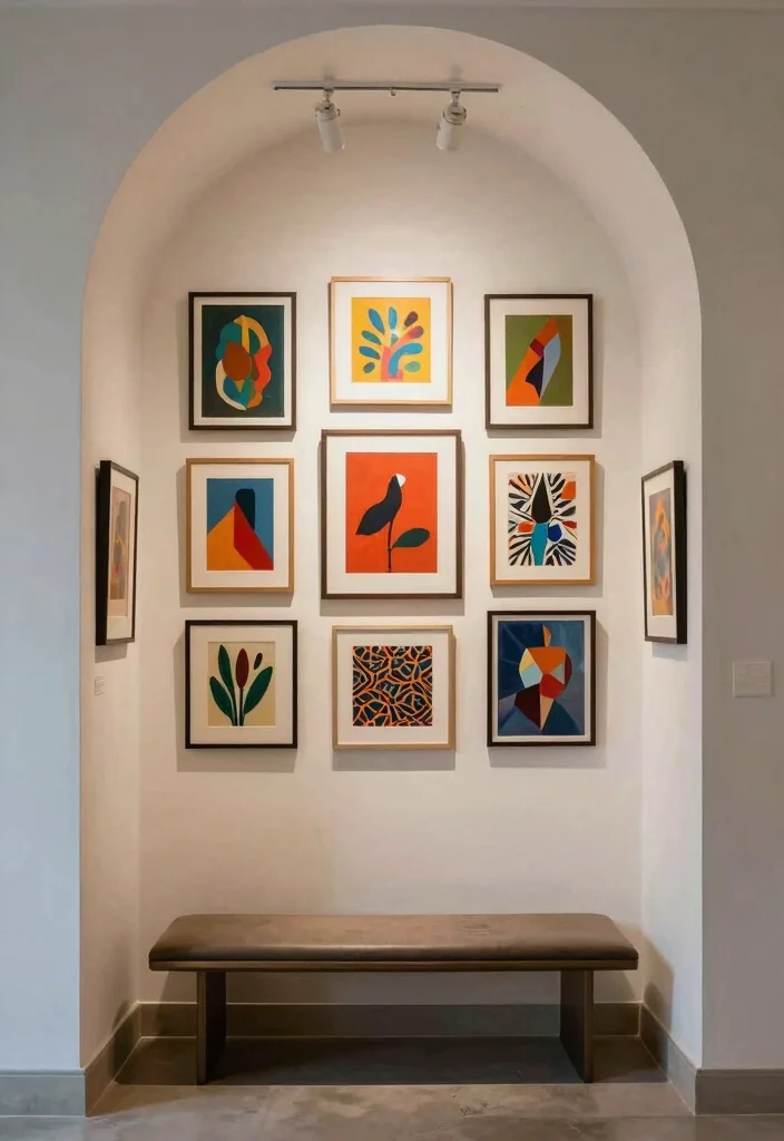 12 Hallway Niche Ideas for Decor and Storage 3. Art Gallery Wall 0