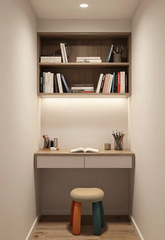 12 Hallway Niche Ideas for Decor and Storage 8. Wall Mounted Desk 0