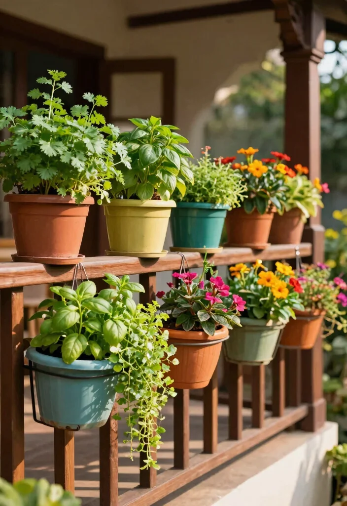 12 Indian Balcony Ideas with Warm Colors and Cultural Touches 25 12 Indian Balcony Ideas with Warm Colors and Cultural Touches 5. Railing Planters 0