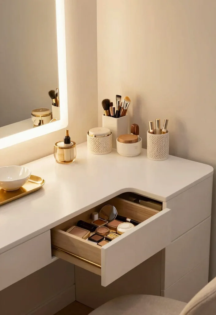 12 Makeup Vanity Table Desk Ideas with Soft Lighting 50 12 Makeup Vanity Table Desk Ideas with Soft Lighting 10. Functionality Meets Aesthetics 0