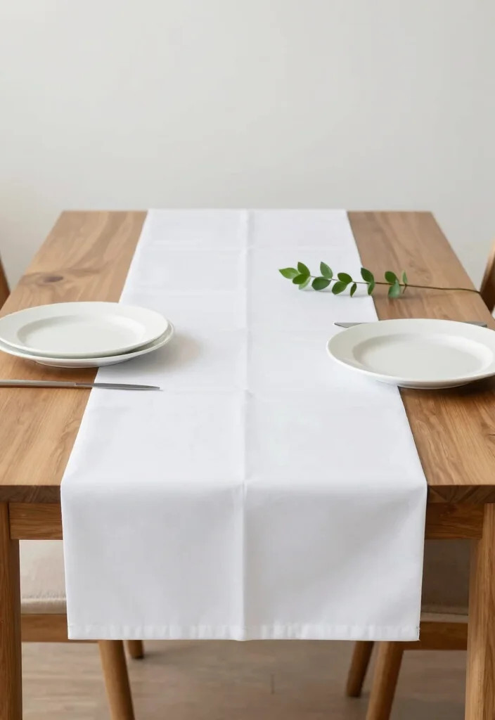 12 Modern Dining Room Table Runner Ideas with Clean Lines 11. Minimalist Style 0