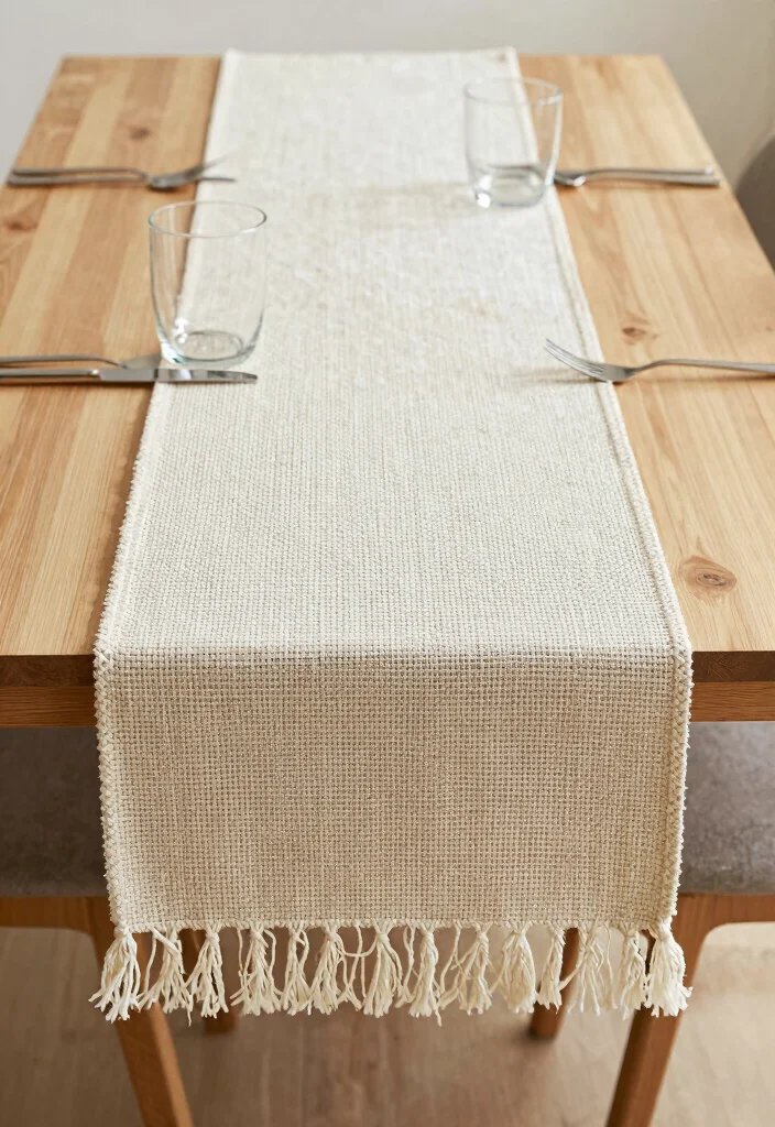 12 Modern Dining Room Table Runner Ideas with Clean Lines 5. Textured Wonders 0