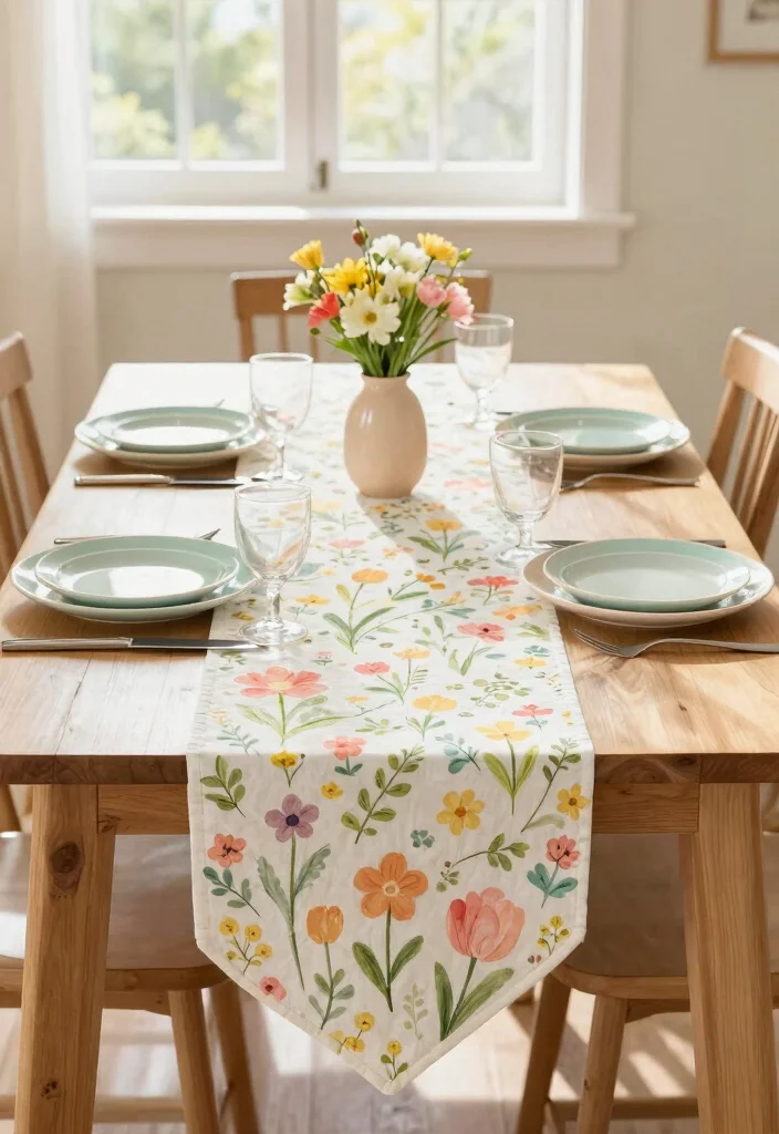 12 Modern Dining Room Table Runner Ideas with Clean Lines 6. Seasonal Themes 0