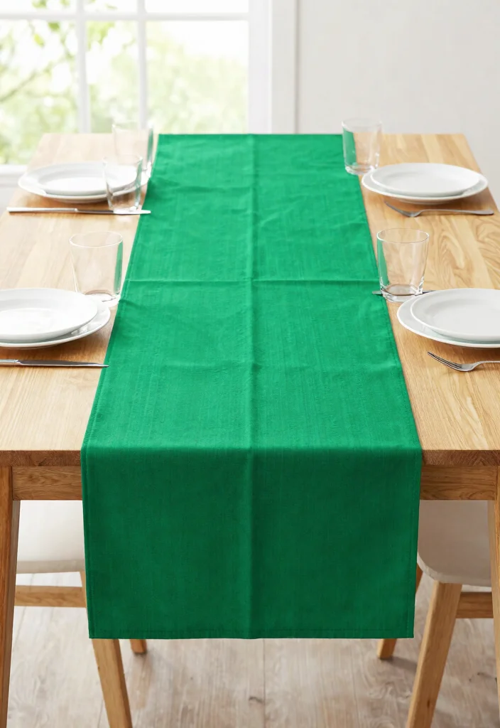 12 Modern Dining Room Table Runner Ideas with Clean Lines 7. Bold Colors 0