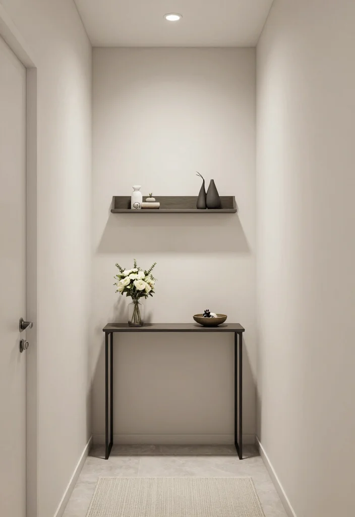 12 Narrow Entry Hallway Ideas That Feel Open 14 12 Narrow Entry Hallway Ideas That Feel Open 4. Minimalist Furniture Choices 0