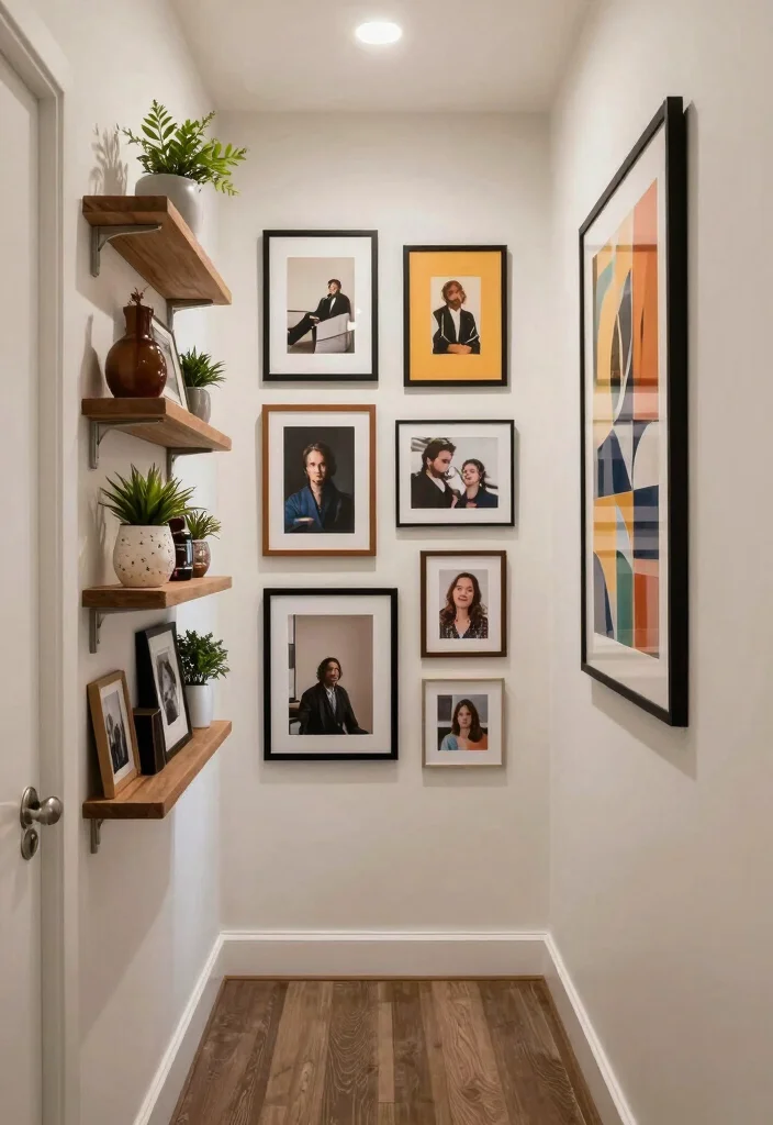 12 Narrow Entry Hallway Ideas That Feel Open 16 12 Narrow Entry Hallway Ideas That Feel Open 6. Wall Art and Decorative Accents 0