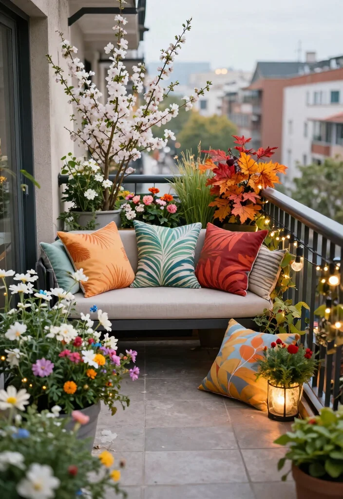 12 Outdoor Apartment Balcony Ideas for Fresh Air Living 62 12 Outdoor Apartment Balcony Ideas for Fresh Air Living 12. Seasonal Decor 0