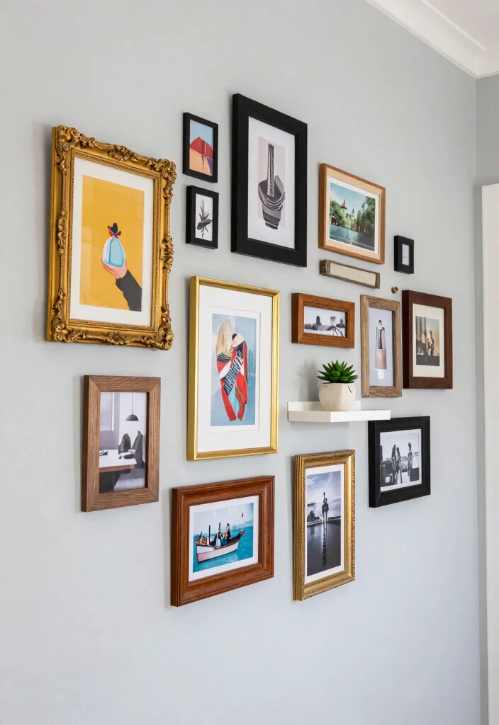 12 Picture Wall Ideas for Hallways with Personality 1 12 Picture Wall Ideas for Hallways with Personality 1. Eclectic Arrangement of Mixed Frames 0
