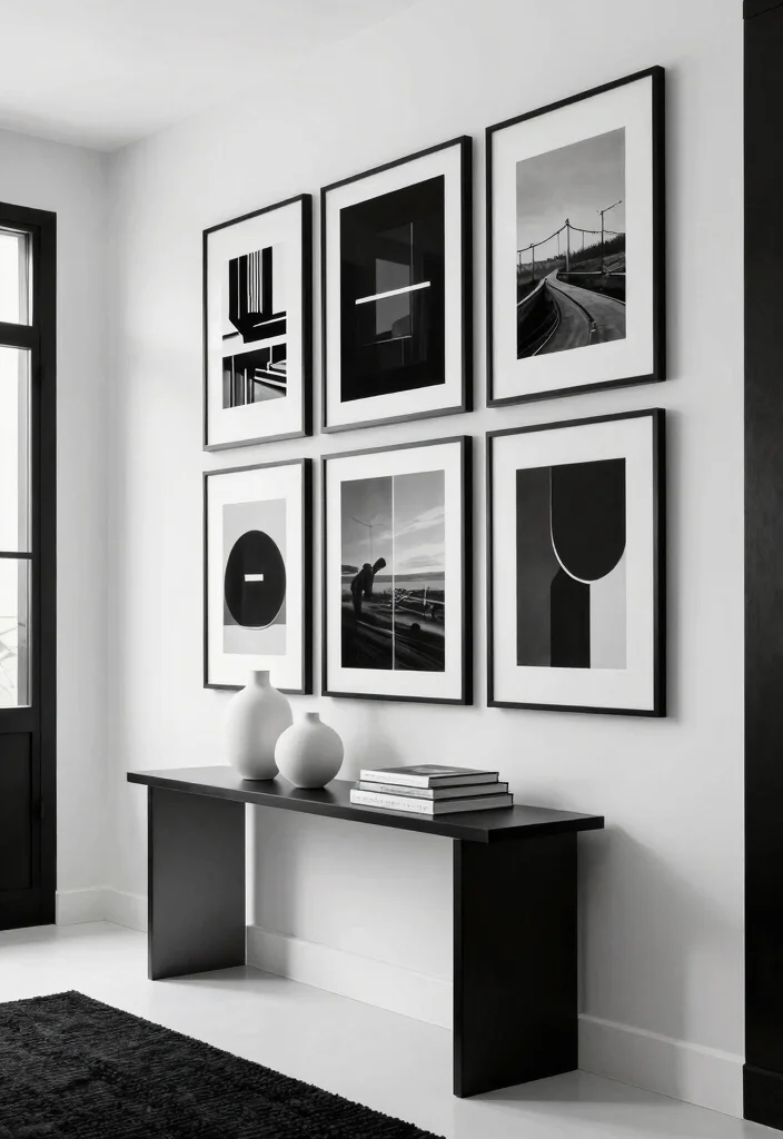 12 Picture Wall Ideas for Hallways with Personality 2 12 Picture Wall Ideas for Hallways with Personality 2. Black and White Gallery for a Timeless Look 0