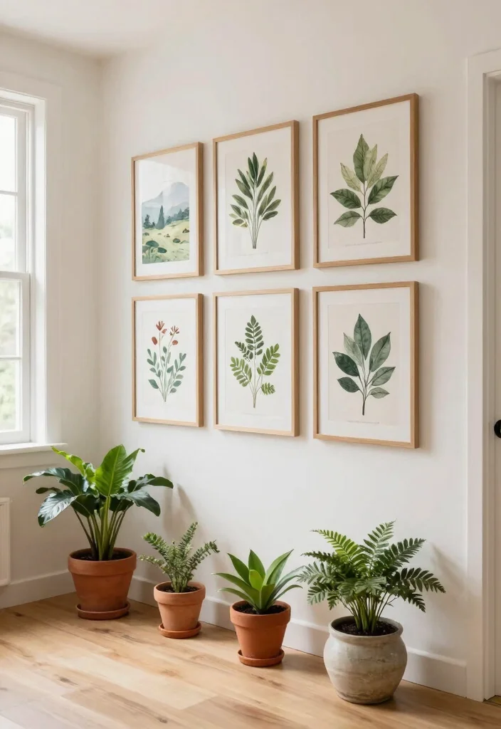 12 Picture Wall Ideas for Hallways with Personality 14 12 Picture Wall Ideas for Hallways with Personality 4. Nature Inspired Gallery with Botanical Prints 0