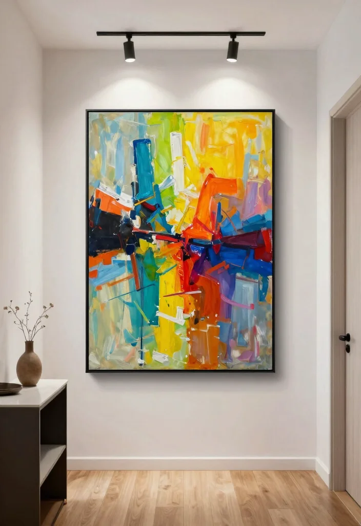 12 Picture Wall Ideas for Hallways with Personality 48 12 Picture Wall Ideas for Hallways with Personality 8. Statement Art Piece as a Focal Point 0