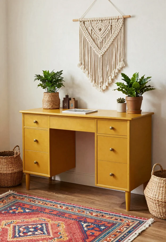 12 Secretary Desk Makeover Ideas with Vintage Character 50 12 Secretary Desk Makeover Ideas with Vintage Character 10. Bohemian Bliss 0