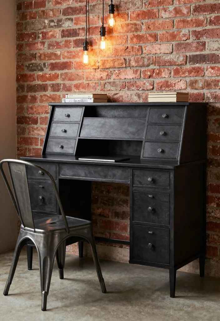 12 Secretary Desk Makeover Ideas with Vintage Character 28 12 Secretary Desk Makeover Ideas with Vintage Character 8. Industrial Edge 0