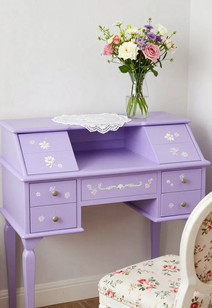 12 Secretary Desk Makeover Ideas with Vintage Character 39 12 Secretary Desk Makeover Ideas with Vintage Character 9. Vintage Floral Delight 0