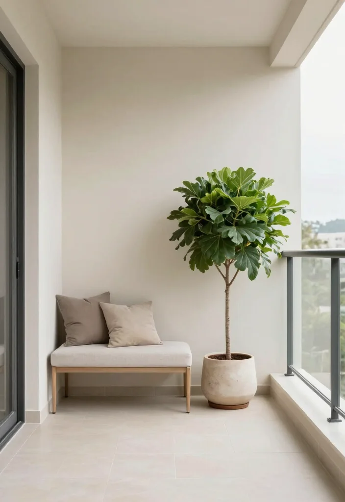 12 Small Cozy Balcony Ideas for Morning Coffee and Slow Evenings 9. Opt for Minimalist Decor 0