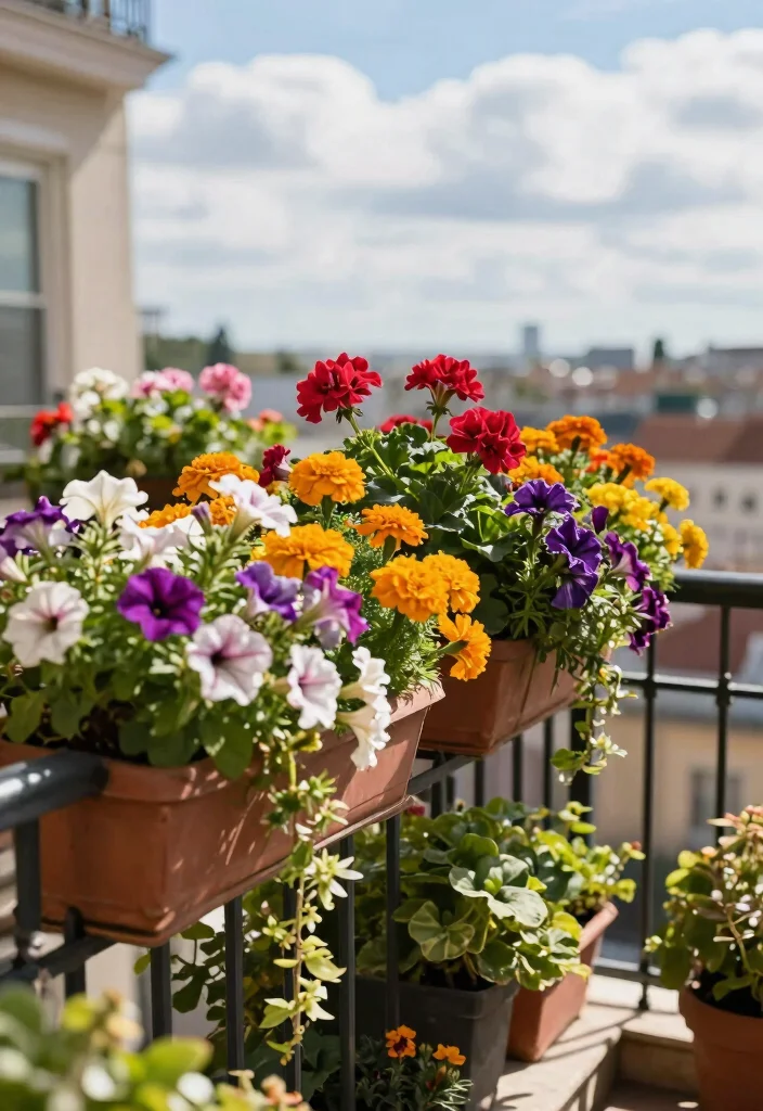 14 Apartment Balcony Plant Ideas for a Fresh Green Look 4. Colorful Flower Boxes 0