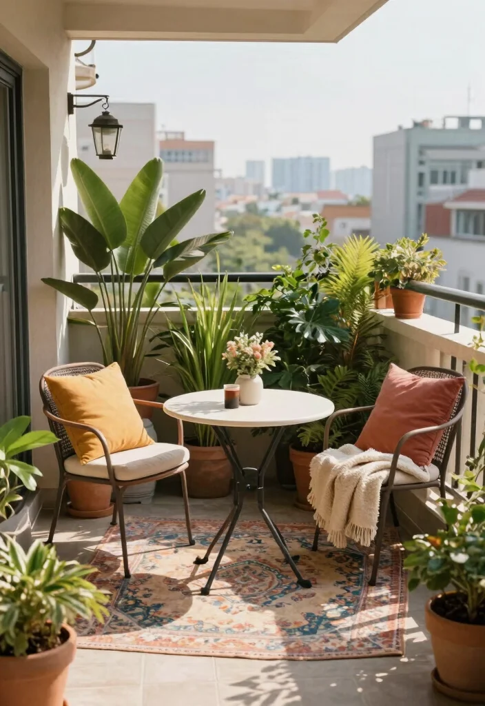 14 Apartment Balcony Plant Ideas for a Fresh Green Look 5. Cozy Seating Area 0