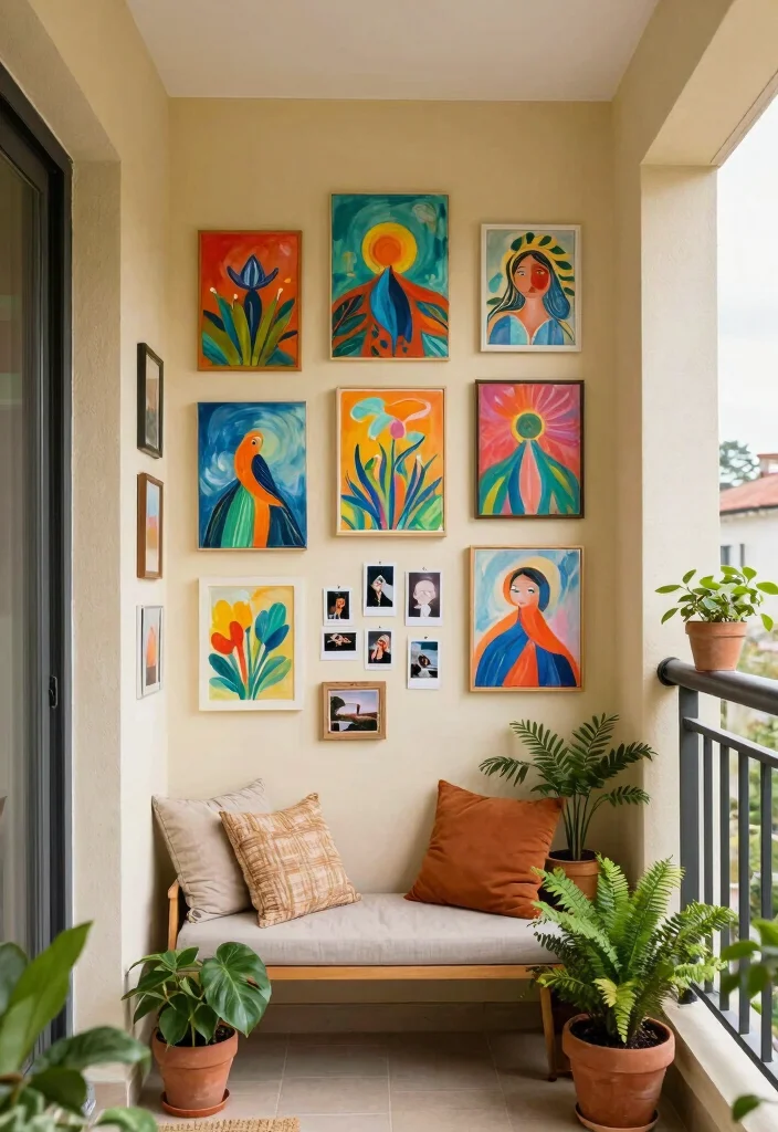 14 Balcony Closing Ideas for Year Round Comfort and Privacy 40 14 Balcony Closing Ideas for Year Round Comfort and Privacy 10. Faux Walls with Art 0
