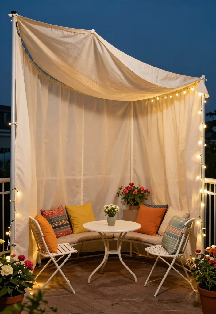 14 Balcony Closing Ideas for Year Round Comfort and Privacy 3 14 Balcony Closing Ideas for Year Round Comfort and Privacy 3. Cozy Canopy or Awning 0