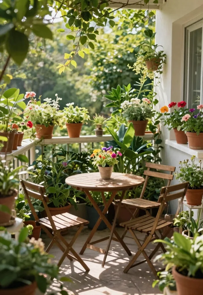 14 Balcony Dining Ideas for Cozy Meals Outdoors 4. Garden Dining Oasis 0