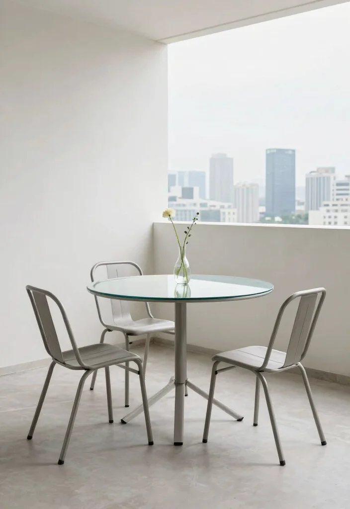 14 Balcony Dining Ideas for Cozy Meals Outdoors 7. Minimalist Dining 0