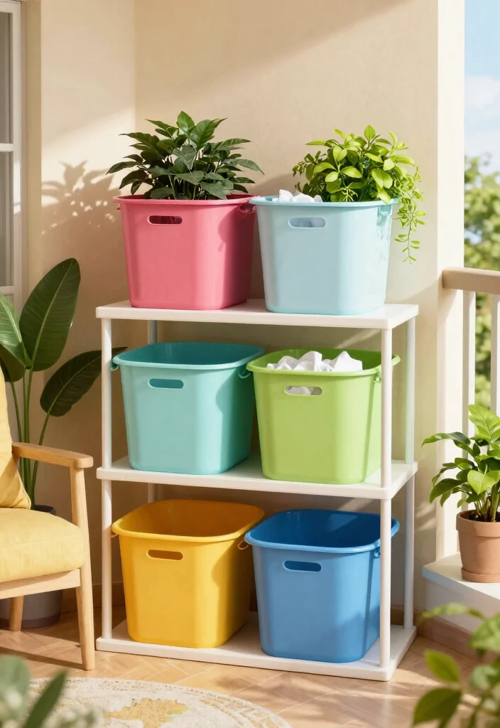 14 Balcony Laundry Ideas That Stay Hidden and Well Organized 12. Color Coded System 0