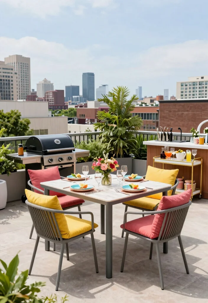 14 Big Balcony Terrace Ideas for Lounging, Dining, and Plants 12 14 Big Balcony Terrace Ideas for Lounging Dining and Plants 2. Dining Al Fresco 0