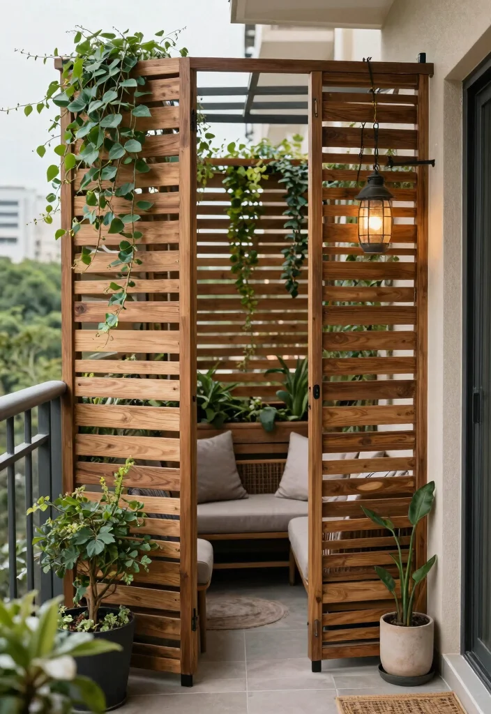 14 Big Balcony Terrace Ideas for Lounging, Dining, and Plants 38 14 Big Balcony Terrace Ideas for Lounging Dining and Plants 8. Stylish Privacy Screens 0