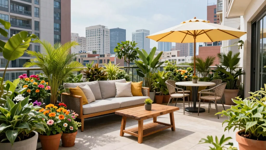 14 Big Balcony Terrace Ideas for Lounging, Dining, and Plants