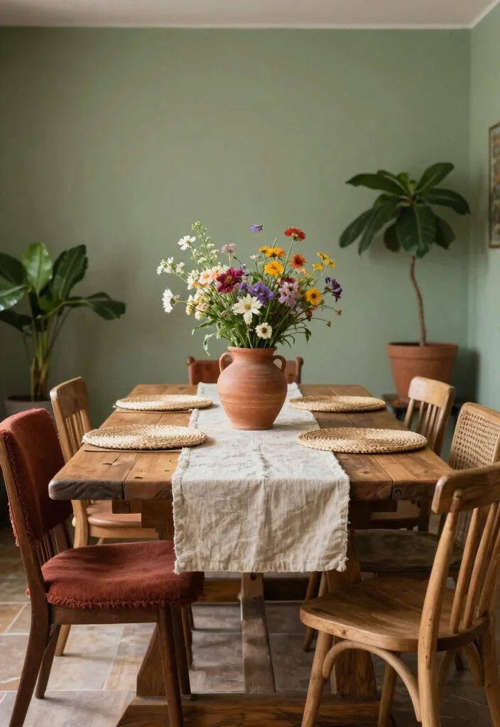 14 Boho Dining Room Ideas with Relaxed Collected Style 1 14 Boho Dining Room Ideas with Relaxed Collected Style 1. Embrace Earthy Tones 0