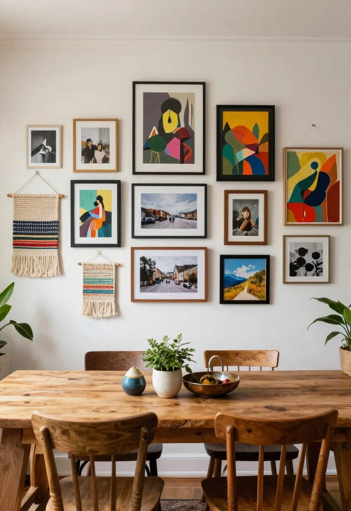 14 Boho Dining Room Ideas with Relaxed Collected Style 26 14 Boho Dining Room Ideas with Relaxed Collected Style 6. Eclectic Use of Art 0