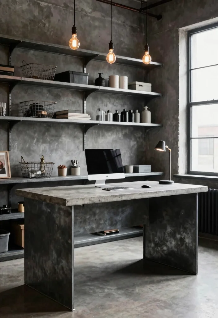 14 Built In Closet Desk Ideas for Hidden Workspaces 13. Industrial Chic 0